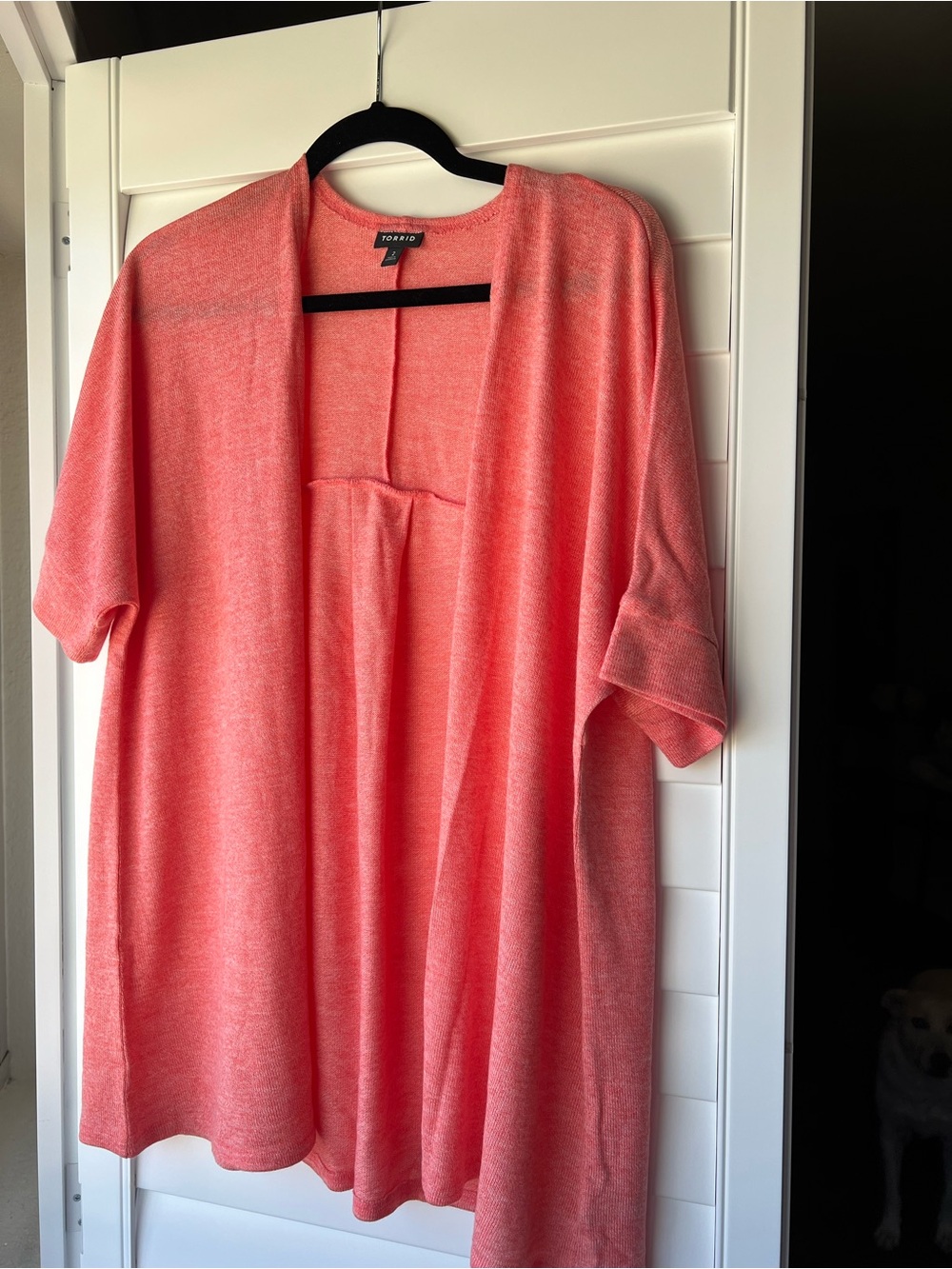 Torrid Coral Knit Open-Front Sweater
Smoke free 
2X